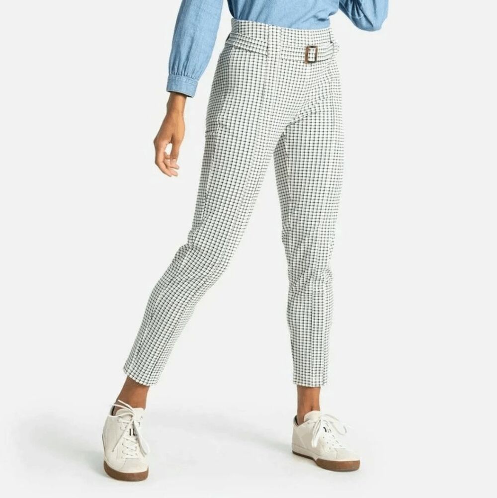 New Betabrand Mosaic High Waist Belted Lite Dress Pant Yoga Pants Small